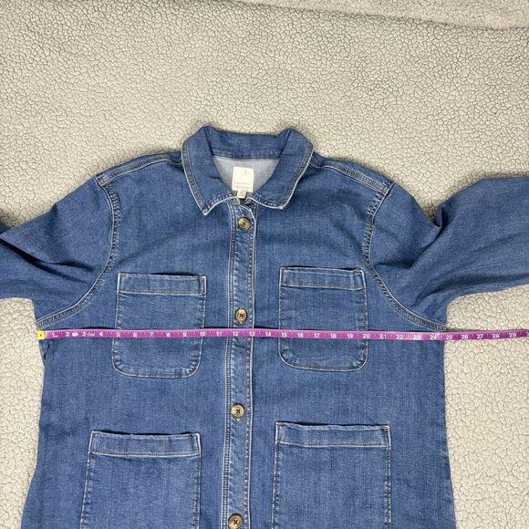 LC Lauren Conrad Blue Striped Jean Jacket - Picture 11 of 15